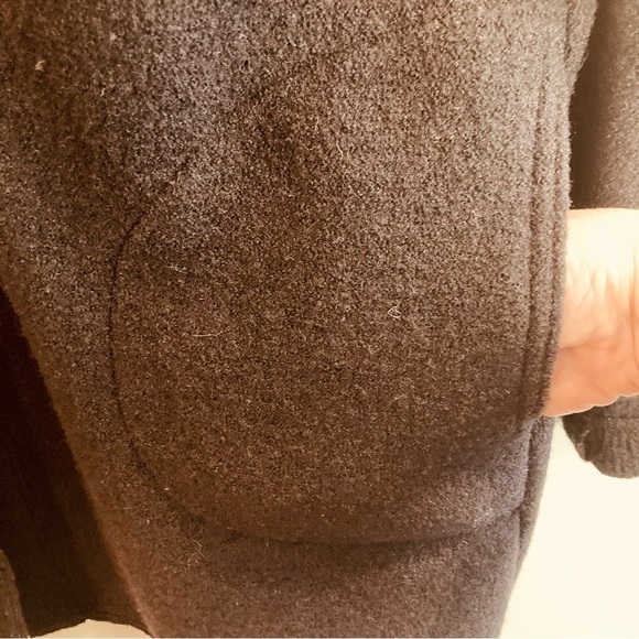 SAINT JAMES Sz 12 Wool Zipper & Button Closure with Hood Ribbed Top Cardigan - Picture 3 of 13